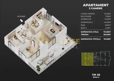 AME Residence â€“ Apartamente Noi cu 2 si 3 camere â€“ incalzire in pardoseala â€“ comision 0% - foto 7